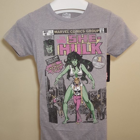 Marvel Tops - MARVEL SHE-HULK T-SHIRT - Collector's Comics Gray